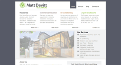 Desktop Screenshot of mattdevittelectrical.com.au
